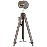 HOMCOM Stehleuchte Standlampe Stehlampe höhenverstellbar 3-Bein E14 Kiefer Bronze L65 x B65 x H100-140 cm