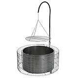 bellissa ‎‎95580 – Feuerstelle und Grill – Grillgalgen mit Kette und Rost für Garten, schwenkbar – DIY-Set rund 92x40 cm