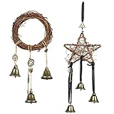 BESPORTBLE 2 Stück Hexenglocken-Kranz Glockengirlande Krippendekoration Türaufhänger Für Kranz Hängende Glocken Für Tür Windspiele Windglocken-Anhänger Haushaltsdekoration
