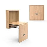 DOUKI Klappbare Schuhbank für Eingangsbereich und Flur – an der Wand montierter Sicherheitshocker – herunterklappbare Spa-Bank aus massivem Holz, Faltbare platzsparende Fußhocker,A