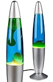 vom Pullach Hof Lavalampe Glühbirne Lavaleuchte Magmaleuchte Retrolampe Lava Leuchte Motion Rocketleuchte Retroleuchte Deko Lampe (grün/blau)