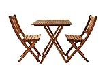 SAM Gartengruppe Blossom, 3tlg, Balkongruppe aus Akazienholz, FSC® 100% Zertifiziert, 1x Tisch + 2X Stuhl, geölt, Garten-Gruppe