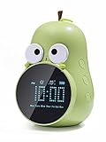 Pear Kinderwecker: Snooze, Dreifach-Alarme, 5 Klingeltöne, Premium-Digitaluhr für Kinderzimmer, wiederaufladbar, 3. Generation