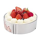 HaroldDol Edelstahl Tortenring, Verstellbar Runden Kuchenring, Ausziehbar Cake Ring Backrahmen Tortenrahmen, Für Torten Kuchen Backen Desserts/9.6-12in