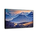 ZHFXBK Natur Landschaft Druck auf Leinwand. Alpen Gebirge. Bilder Kunstdruck auf Leinwand. Nature Bilder Leinwanddruck. Moderne Wandbild Schlafzimmer Haushaltschmücken 40x60cm(16x24) Gerahmt