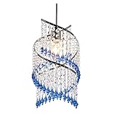 Pendelleuchte Kristall Anhänger Lampe Schatten Decke Pendelleuchte Schatten Chrom / rauchig geschichtet Spirale Kronleuchter Decke Pendelleuchte Schatten - Keine Birne, Geeignet for Schlafzimmer, Wohn