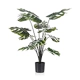 Monstera Kunstpflanze eingetopft, grün, 80 cm hoch Textilpflanzen Deko-Pflanzen Fake Imitat