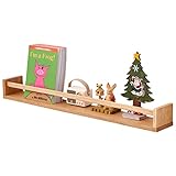 TREOAKWIS Eiche Schweberegal Wandregal 80 cm Schwimmende MassivHolz Bücherregal Kinderzimmer Wandregale für Zeitschrift Wohnzimmer Bad Schlafzimmer Dekor Küche Gewürzregal