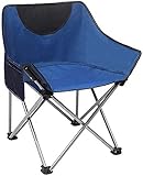 Vielseitiger, Leichter Camping-Klapphocker, Outdoor-Garten-Moon-Stuhl mit Aufbewahrungstasche, perfekt zum Angeln und Reisen(Color:Blue)