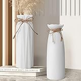 devesanter vase 2 Stück Weiß vase für pampasgras für vasen dekowohnzimmer,tischdeko,schlafzimmerArbeitszimmer Dekoration die Vase