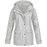 Zannycn Jacke Übergang Jacken Herbst Bomberjacke Softshelljacke Mit Gefüttert Trenchcoats Lang Wasserdicht Regenbekleidung Wasserdichter Regenmantel Für Damen Freizeitjacke