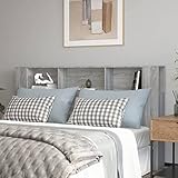ZEYUAN Kopfteil, Bettrückwand, Bettkopfteil Bezug, Bett Kopfteil, Bett Rückwand, Headboard Cover, mit Ablagen Grau Sonoma 180x18,5x104,5 cm