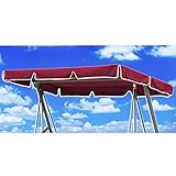 KEKAFU Hollywoodschaukel Ersatzdach 210x145, Hollywoodschaukel Dach Universalgröße, Hollywoodschaukel Dachbezug Universal, Sonnendach für Hollywoodschauke mit 2 Tunnelschlaufen 100% Polyester (Rot)