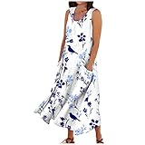 Cocktailkleid damen Ärmellos Casual Urlaubskleid Lässig Elegant Freizeitkleid Abendkleider elegant für hochzeit Kleider damen sommer Damen Partykleid Strandkleid damen Ballkleid Boho Fließendes Kleid