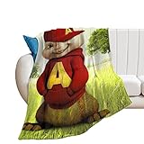 Alvin und die Chipmunks Microfaser Decke, Flanelldecke Flauschige Decke, Bequeme Decke Sofadecke Reisedecke,3DDigitaldruck Decke 60x80in(150x200cm)