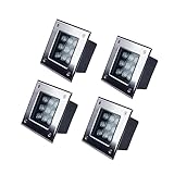 4PCS LED Embedded Buried Lampe - LED Bodenstrahler Außen, IP67 Imprägniern Boden-LED-Lichter, AC85-265V Edelstahl-Quadrat-Einbauleuchte, Für Hof, Park, Villa Spotlight ( Color : Blue , Size : 24W )