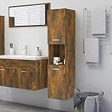 DCRAF Wohnmöbel Badezimmerschrank Eiche geräuchert 30x30x130 cm Größe Holzwerkstoff