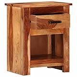 Youuihom Nachttisch mit Schublade, Nachttisch mit Offenem Fach, Geeignet für B&B, Hotels, Schlafzimmer, Warteräume, Nachttisch 40x30x50 cm Massivholz Palisander