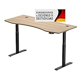 Duke-Handel Schreibtisch Höhenverstellbar Elektrisch Mit Memory Funktion Ergonomischer Stehtisch Mit Teleskop Tischgestell 180 x 80 cm Oder 150 x 78 cm (Schwarz-Natur, 150 x 78 cm)