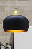 bamyum Pendelleuchte Schwarz Vintage I Kreis I Metall Ø30 cm E27 Lampe Esstisch Küchenlampe Led Gold Hängeleuchte Skandinavisch Simpler Stil für Wohnzimmer Esszimmer