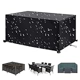 BBOVOBB Gartentisch Abdeckung Rechteckig Wasserdicht Abdeckung Gartenmöbel Winterfest Abdeckhaube100x50x50 600D Oxford UV-Schutz, Winddicht, Schneeschutz