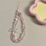 ENWIND Einfache rosa Bär-Herz-Erdbeer-Schleifen-Blume, Acryl-Imitat-Perlen-Perlen-Handykette for Frauen und Mädchen, süße Accessoires (Color : 11)