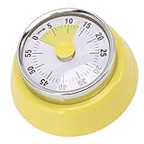 Mechanischer CountdownTimer, Kommerzieller Getränkespender, HaushaltsTimer, MagnetitAdsorptionsEdelstahlTimer für die Schule (Hellgelb)
