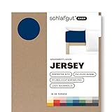 Schlafgut Easy Jersey bis 160x200 cm, Blue Deep aus 100% Baumwolle