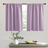 RYB HOME Wohnmobil-Vorhänge für Wohnmobil-Fenster – weiche wärmeisolierte kleine Fenstervorhang-Ebenen für Café, Küche, Schlafzimmer, Keller, Glastür, Fenster, B 42 x L 76,2 cm, Flieder, 2 Paneele