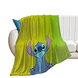 Lilo & Stitch Kuscheldecke Flanell Fleecedecke,3DFlauschige Weich Und Warm Microfaser Leichte Plüsch Wohndecke Sofadecke/Tagesdecke Für Sofa Und Bett 40x50in(100x130cm)