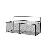 MAVNES Badezimmer Regal Schwarzes Slip-Net-Hängekorb-Rack, an der Wand montiertes, stanzfreies Badezimmer-Küchen-Aufbewahrungsregal for den täglichen Bedarf Duschablage (Color : Black 40cm)