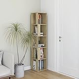 Yongdu Eckregal, Eckschrank, Eckablage, Bücherregal, Schminkregal, Eckwandregal, Bookshelf, Standregal, Sonoma-Eiche 33x33x164,5 cm Spanplatte