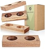 MALEKANY® 4er Set Eierbecher aus hochwertigem Akazienholz - Modernes und nachhaltiges Design - Für das besondere Frühstück