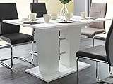 Newfurn Esstisch Tisch Weiß Esszimmertisch Küchentisch Speisetisch II 140-180x75x 90 cm (BxHxT) Synchronauszug, ausziehbar bis 180 cm, 22mm, ABS-Kante