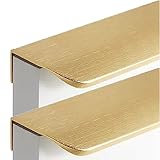 Aluminiumlegierung Unsichtbare Griffe Möbelgriffe Schrankgriffe Verdeckter Schubladengriff Fingerkantenzuggriff Kabinett Griffe Gebürstetes Gold 2 Stück (Overall length 600mm)