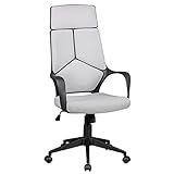 AMSTYLE Bürostuhl Bezug Stoff Grau Schreibtischstuhl Design 120 kg Chefsessel ergonomisch hohe Rücken-Lehne Drehstuhl höhenverstellbar mit Wippmechanik & Armlehnen Kopfstütze X-XL Hochlehner