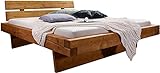 Main Möbel Doppelbett 160x200 Massivholz Balkenbett Melissa Fichte gebeizt Holz Schlafzimmer Bett