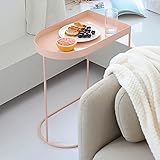 GATR Eisen-Sofa-beistelltisch, Erhöhter Tablett-aufbewahrungstabelle Zum Essen Und Trinken, Geeignet Für Wohnzimmer Und Schlafzimmer(Color:rosa)