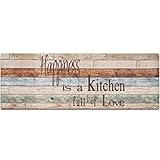 RECYCO Küchenläufer 60x180 PVC 10mm Dick rutschfest Wasserdicht Küchenmatte Läufer Teppich für Küche Läufer(Happiness)