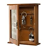 Wandmontierter Schlüsselkasten, Lichtbeständiger Schlüsselschrank aus Holz für Zuhause (braun)