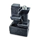 luckxuan Zimmerbrunnen/Brunnen Desktop-Brunnen-Wasserfall mit LED Bunte Lichter Indoor Relaxation Harz Ornament for Büro, Zuhause, Schlafzimmer Schreibtischdekoration Desktop Brunnen (Color : A)