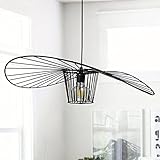 100% Metall Vertigo Hängelampe I Bamyum Lampe Genova I 70 cm Lampenschirm Kein Polyurethan Kein Glasfiber, Modern Vertigo Pendelleuchte Schwarz E27 I Vintage Hut Hängeleuchte I Max 60W Wohnzimmerlampe