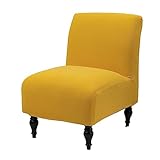 FZ FUTURE Universal-Stuhlhussen ohne Armlehnen Jacquard Sessel Überwürfe ohne Armlehnen Waschbar Abnehmbar Polyester Lässig Armloser Sofa Stuhlbezug für Wohnzimmer-Clubhotels,Gold