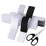 Klettband Selbstklebend Extra Stark, 20 Stück (200x30mm) Klettband Doppelseitig, Abnehmbar Klettverschluss Selbstklebend Klebepads mit Eine Schere, für Stoff, Wände, Boden, Plastik (Schwarz und Weiß)