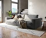 DELIFE XXL-Couch Cubico Cord Silbergrau 290x120 Big-Sofa