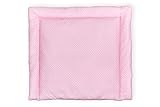 KraftKids Wickelauflage in weiße Punkte auf Rosa, Wickelunterlage 85x75 cm (BxT), Wickelkissen