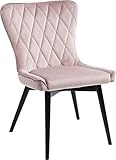 Kare Design Stuhl Black Marshall Velvet Rose, 88x57x66cm