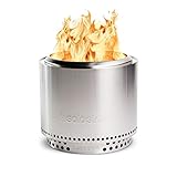 Solo Stove Feuerstelle Bonfire 2.0 mit Standfuß | Feuerschale zur Raucharmen Holzverbrennung, Mit Herausnehmbarer Auffangschale, Mobile Außen-Feuerstelle für Unterwegs, Edelstahl, 49,5 x 44,5 cm, 10kg