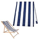 Moweiity Liegestuhl-Stoff Strandstuhl-Ersatzstoff Strand-Sling-Stuhl-Ersatz-Segeltuch blau-weiß gestreift Sling-Stuhl-Ersatz-Liegestuhl-Stoff für Sonnenbaden im Innenhof