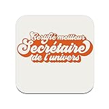 Untersetzer aus Kork – zertifiziert bester Sekretär des Universums Unternehmen College – 1 Stück (95 x 95 mm)